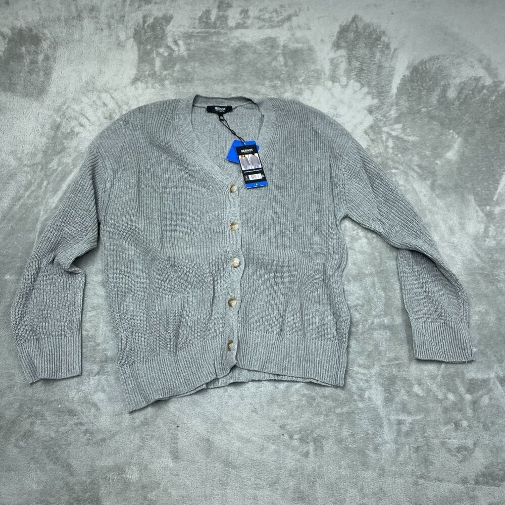 Hudson Los Angeles Gray Cotton Buttondown Cardigan L NWT 6522